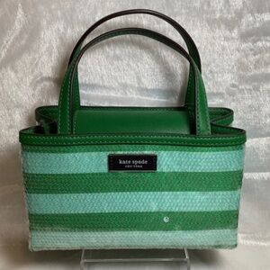 NWT Kate Spade Sam Icon Stripe Sequin Mini Tote Seaside Green Bag